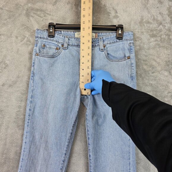 Levis 518 Jeans Womens 7 Juniors Light Wash Superlow Boot Cut Frayed Hem Y2K - Picture 3 of 15